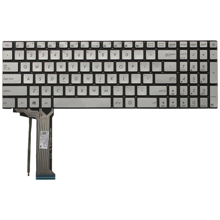 US Version Keyboard with Keyboard Backlight for Asus GL552 GL552J GL552JX GL552V GL552VL GL552VW N552VW N552VX G771JM G771JW(Silver)