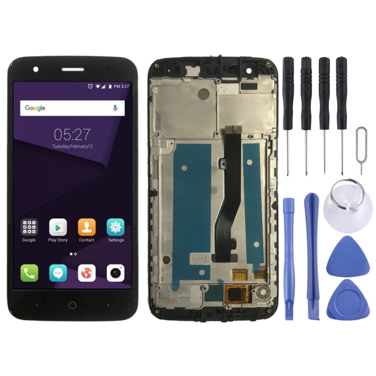OEM LCD Screen for ZTE Blade V8 Lite  Digitizer Full Assembly with Frame���Black)