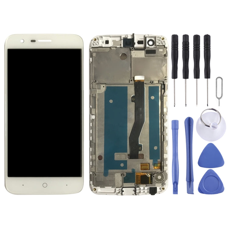 OEM LCD Screen for ZTE Blade V8 Lite  Digitizer Full Assembly with Frame���White)