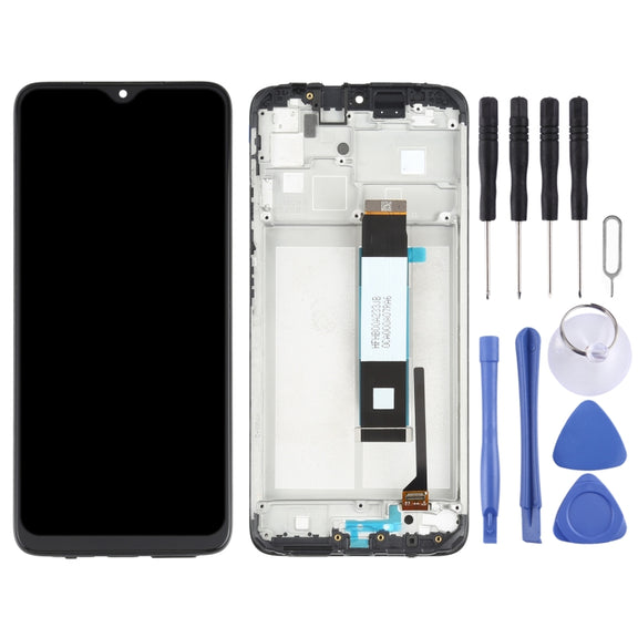 LCD Screen and Digitizer Full Assembly with Frame for Xiaomi Redmi Note 9 4G / Poco M3 / Redmi 9 Power M2010J19SC M2010J19CG(Black)