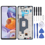Original LCD Screen for LG Stylo 6 / K71 LMQ730TM LM-Q730TM LMQ730HA LM-Q730HA Digitizer Full Assembly with Frame (Blue)