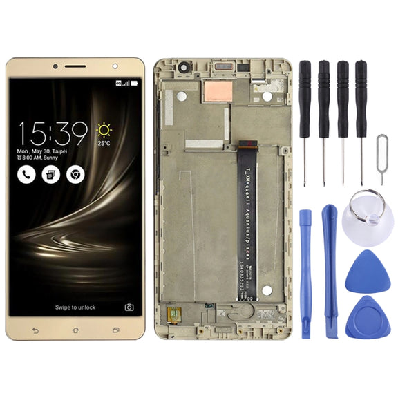 OEM LCD Screen for Asus Zenfone 3 Deluxe ZS550KL Z01FD Digitizer Full Assembly with Frame���Gold)