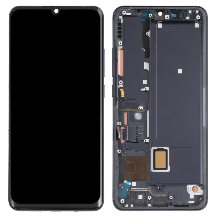AMOLED LCD Screen for Xiaomi Mi Note 10 Lite M2002F4LG Digitizer Full Assembly with Frame(Black)