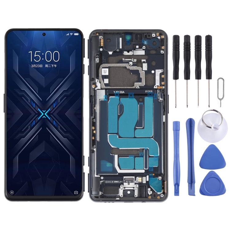 Original LCD Screen and Digitizer Full Assembly With Frame for Xiaomi Black Shark 4 / Black Shark 4 Pro SHARK PRS-H0, SHARK PRS-A0(Black)