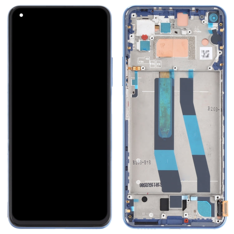 Original LCD Screen for Xiaomi Mi 11 Lite 4G/11 Lite 5G NE M2101K9AG M2101K9AIDigitizer Full Assembly with Frame (Blue)