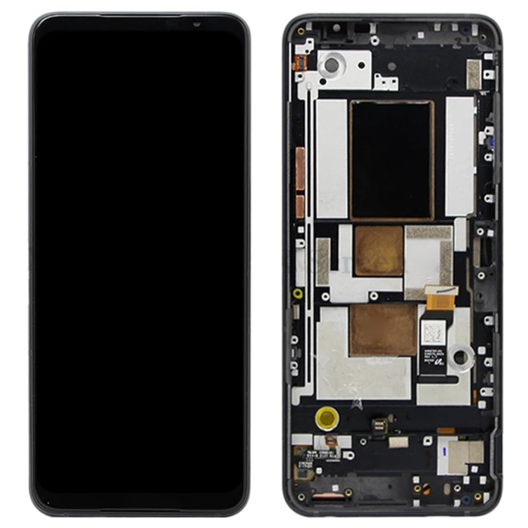 Original AMOLED LCD Screen for Asus ROG Phone 5 ZS673KS 1B048IN I005DB I005DA Digitizer Full Assembly with Frame���Black)