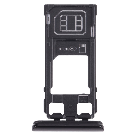 SIM Card Tray + Micro SD Card Tray for Sony Xperia 1 / Xperia XZ4 (Black)