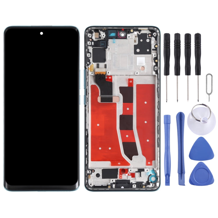 Original OLED LCD Screen for Honor V40 Lite Digitizer Full Assembly with Frame(Green)