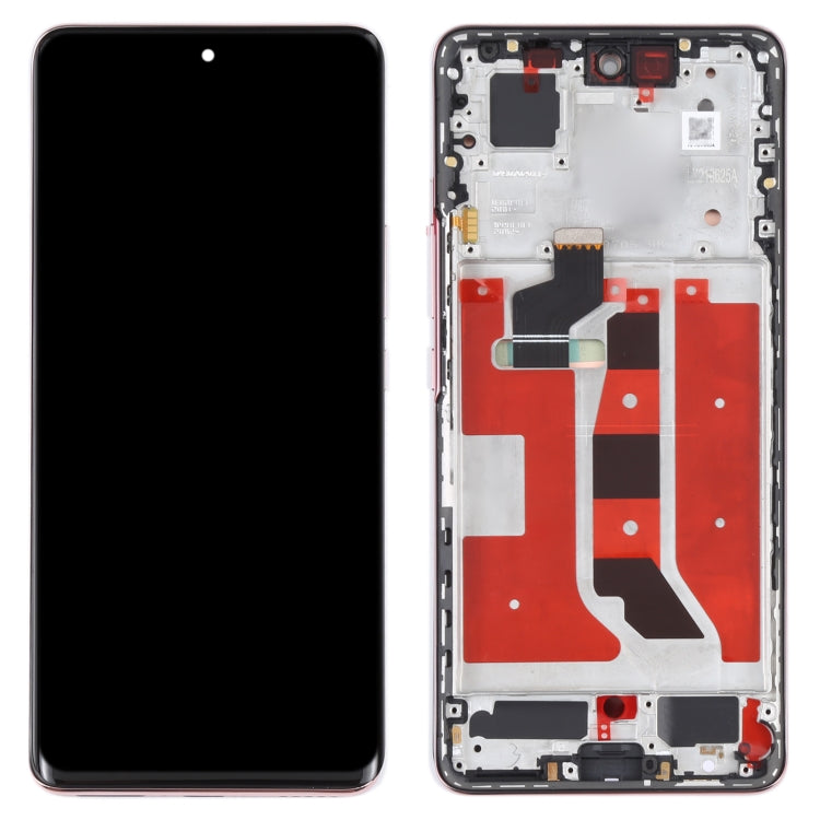 Original OLED LCD Screen for Honor 50 Digitizer Full Assembly with Frame(Pink)