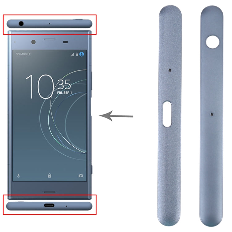 1 Pair Upper and Lower Part Sidebar For Sony Xperia XZ1(Blue)
