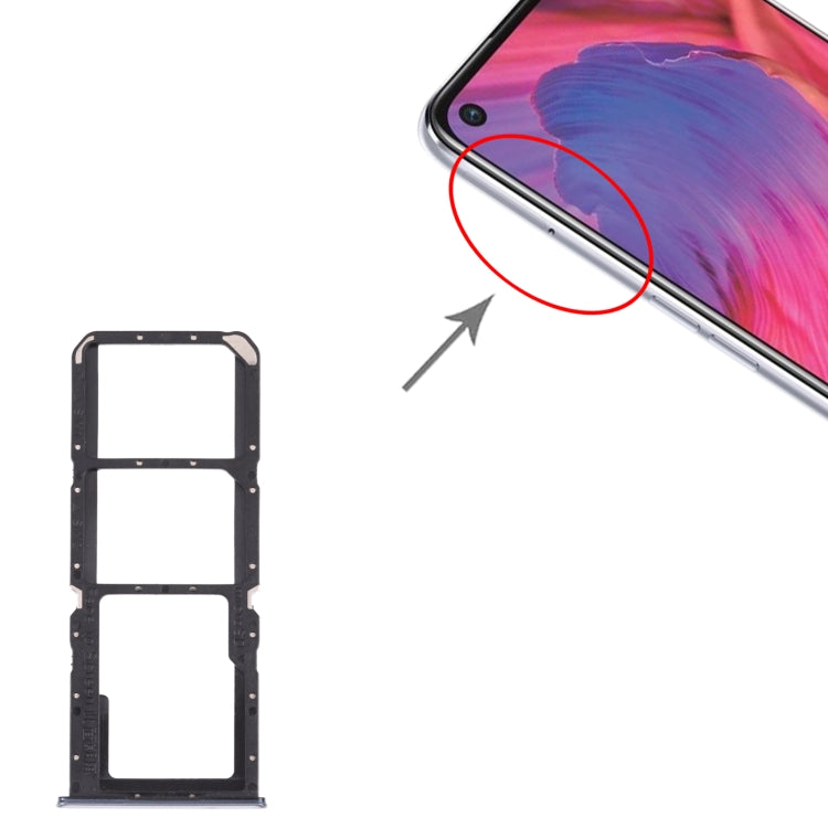 For OPPO A74 5G CPH2197 CPH2263  SIM Card Tray + SIM Card Tray + Micro SD Card Tray (Silver)