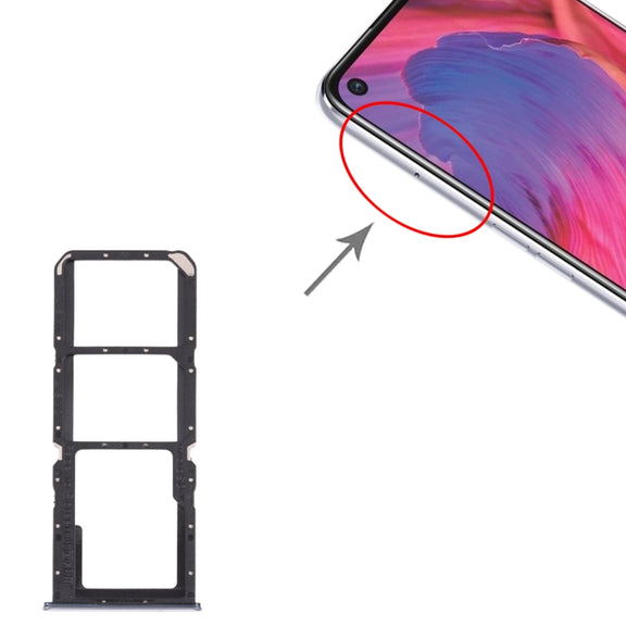 For OPPO A74 5G CPH2197 CPH2263  SIM Card Tray + SIM Card Tray + Micro SD Card Tray (Silver)