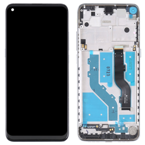 TFT LCD Screen for TCL 10L / 10 Lite T770H Digitizer Full Assembly with Frame (Silver)