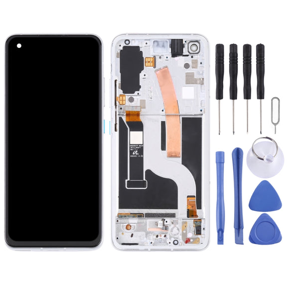 Original AMOLED LCD Screen for Asus Zenfone 8 ZS590KS Digitizer Full Assembly with Frame���Silver)