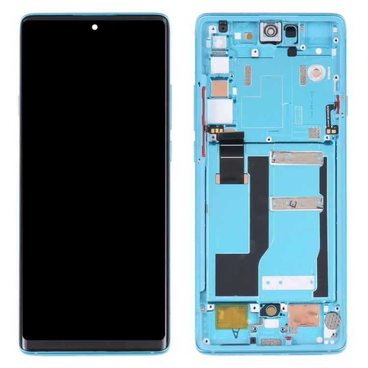 Original LCD Screen for TCL 20 Pro 5G T810H Digitizer Full Assembly with Frame (Blue)