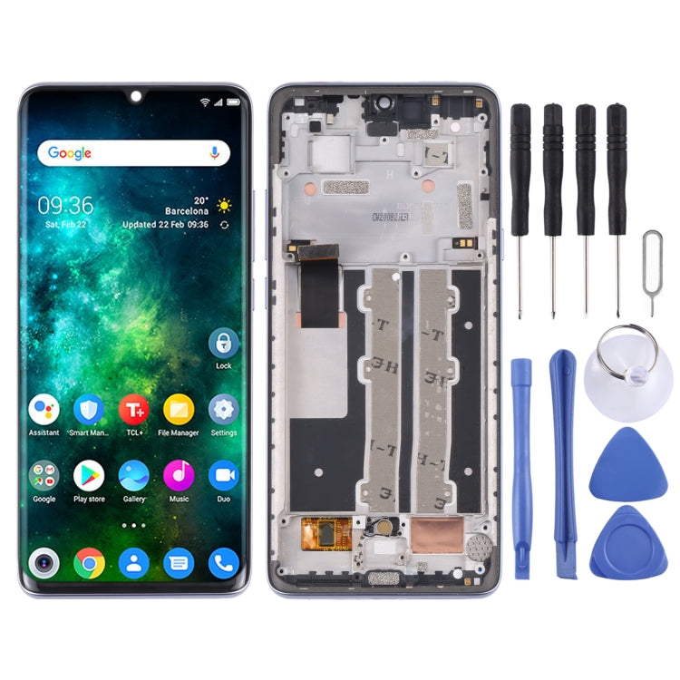 Original LCD Screen for TCL 10 Plus Digitizer Full Assembly with Frame (Purple)