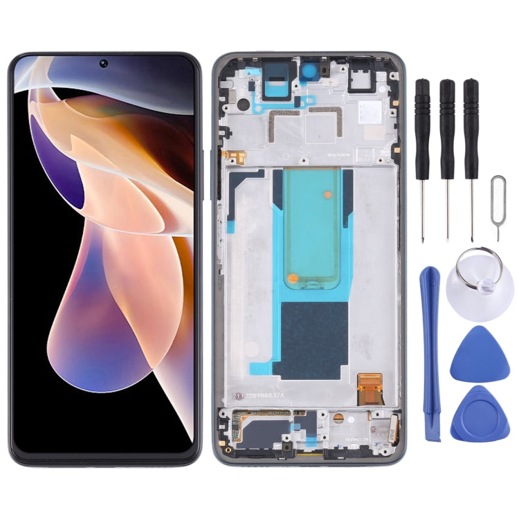 Original LCD Screen and Digitizer Full Assembly with Frame for Xiaomi Redmi Note 11 Pro China/Redmi Note 11 Pro+ 5G/11i/11i HyperCharge(Green)