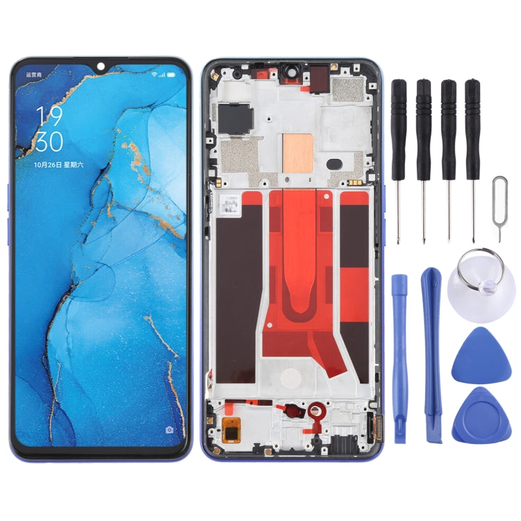 Original LCD Screen For OPPO Reno3 5G/Reno3 Youth/F15/Find X2 Lite/K7 5G Digitizer Full Assembly with Frame (Blue)