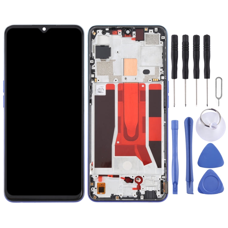 Original LCD Screen For OPPO Reno3 5G/Reno3 Youth/F15/Find X2 Lite/K7 5G Digitizer Full Assembly with Frame (Blue)