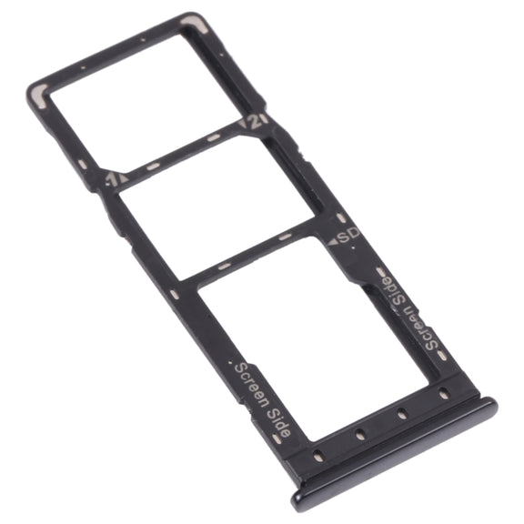 For Tecno Spark 6 KE7 SIM Card Tray + SIM Card Tray + Micro SD Card Tray (Black)
