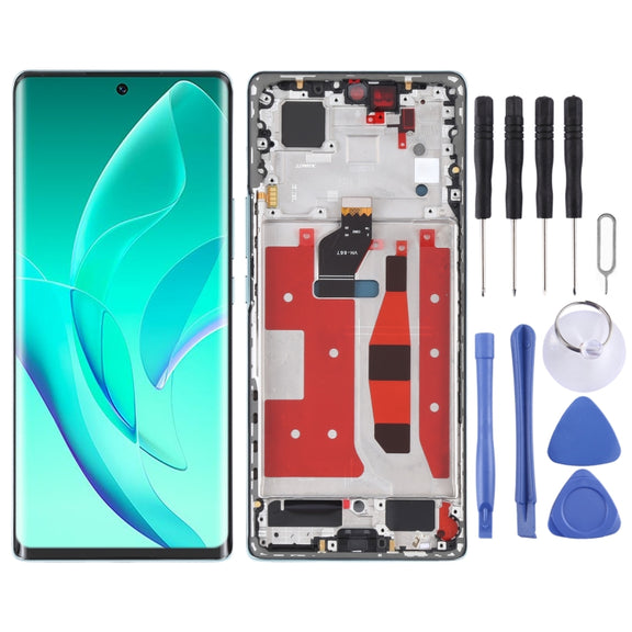 Original OLED LCD Screen for Honor 60 Digitizer Full Assembly with Frame(Green)
