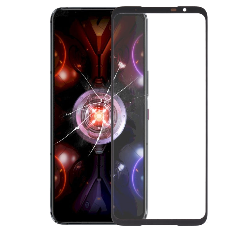 For Asus ROG Phone 5S / 5S Pro ZS676KS Front Screen Outer Glass Lens with OCA Optically Clear Adhesive (Black)