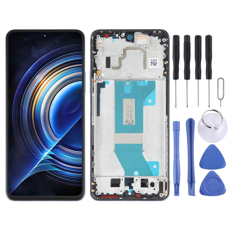 AMOLED Original LCD Screen For Xiaomi Redmi K50 / K50 Pro Digitizer Full Assembly with Frame (Blue)