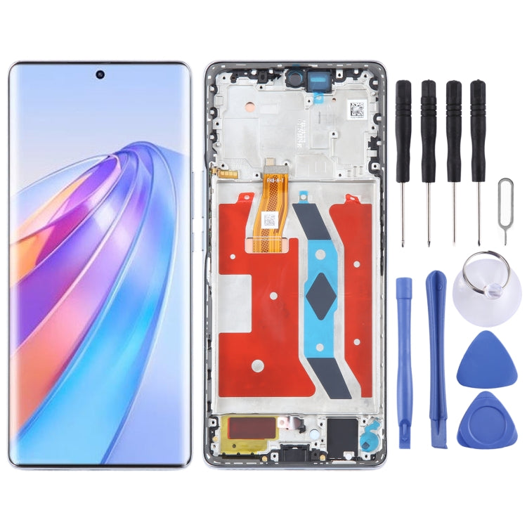 Original LCD Screen For Honor X40 Digitizer Full Assembly with Frame(Blue)