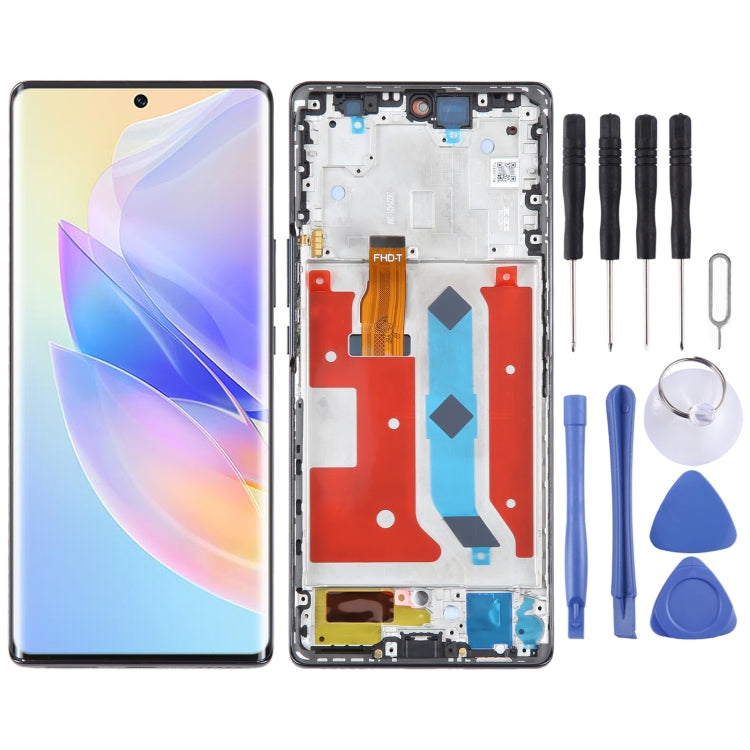Original LCD Screen For Honor 60 SE Digitizer Full Assembly with Frame(Black)