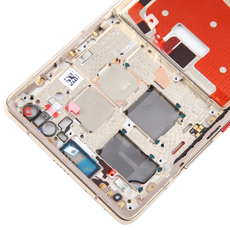 For Huawei Mate 40 Pro Original Front Housing LCD Frame Bezel Plate(Gold)