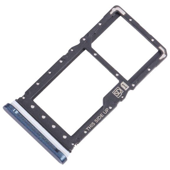 For Motorola Moto E 2020 SIM Card Tray + Micro SD Card Tray (Blue)