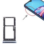 For Motorola Moto E 2020 SIM Card Tray + Micro SD Card Tray (Blue)