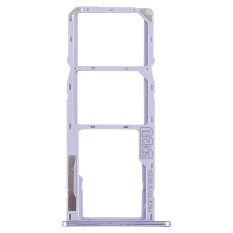 For Motorola Moto G7 Play SIM Card Tray + SIM Card Tray + Micro SD Card Tray (Purple)