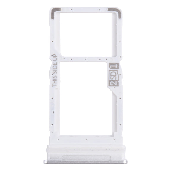 For Motorola One 5G Ace SIM Card Tray + Micro SD Card Tray (Silver)