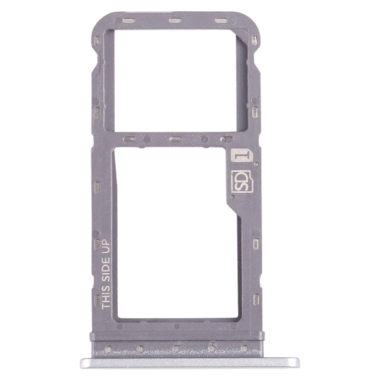 For Motorola Moto G Power 2021 SIM Card Tray + Micro SD Card Tray (Silver)