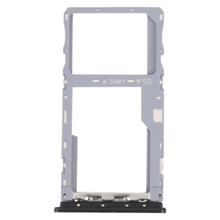 For TCL 20E Original SIM Card Tray + Micro SD Card Tray (Black)