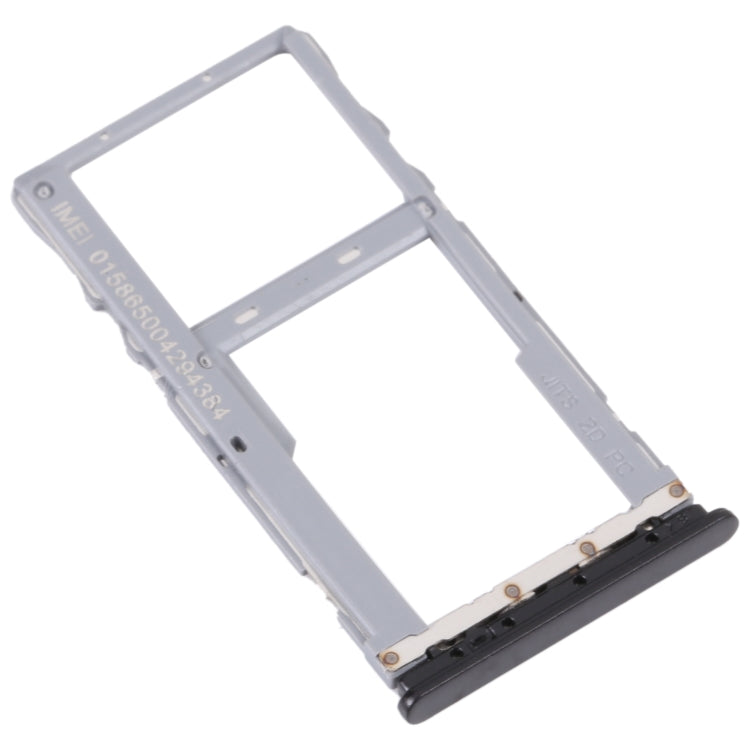 For TCL 20E Original SIM Card Tray + Micro SD Card Tray (Black)