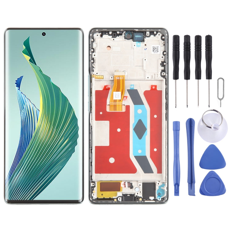 For Honor Magic5 Lite Original LCD Screen Digitizer Full Assembly with Frame (Green)