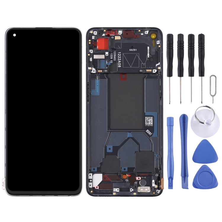 Original LCD Screen For OPPO Reno7 Pro 5G Digitizer Full Assembly with Frame (Black)