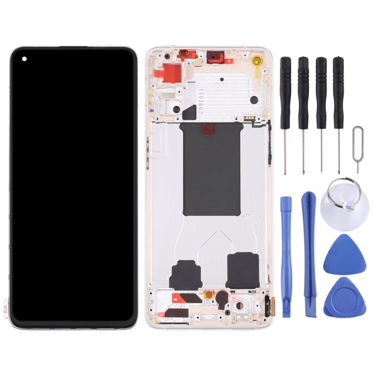 Original LCD Screen For OPPO Reno7 Pro 5G Digitizer Full Assembly with Frame (Gold)
