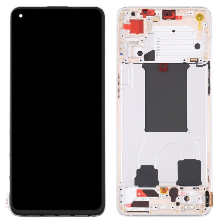 Original LCD Screen For OPPO Reno7 Pro 5G Digitizer Full Assembly with Frame (Gold)
