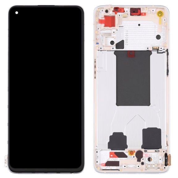 Original LCD Screen For OPPO Reno7 Pro 5G Digitizer Full Assembly with Frame (Gold)