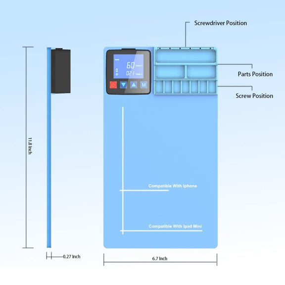 CPB CP300 LCD Screen Heating Pad Safe Repair Tool, US Plug