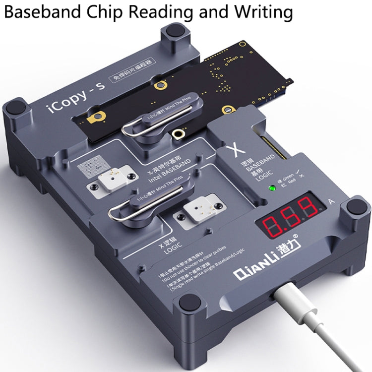 Qianli iCopy-S Double Sided Chip Test Stand 4 in1 Logic Baseband EEPROM Chip Non-removal For iPhone X / XS / XR / XS Max