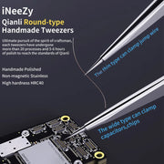 Qianli iNeezy YK-02 Stainless Steel Extra-sharp Thickened Tweezers Pointed Tweezers