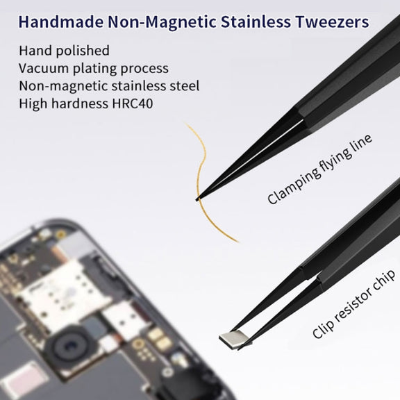 Qianli iNeezy FK-04 Stainless Steel Extra-sharp Thickened Tweezers Pointed Tweezers