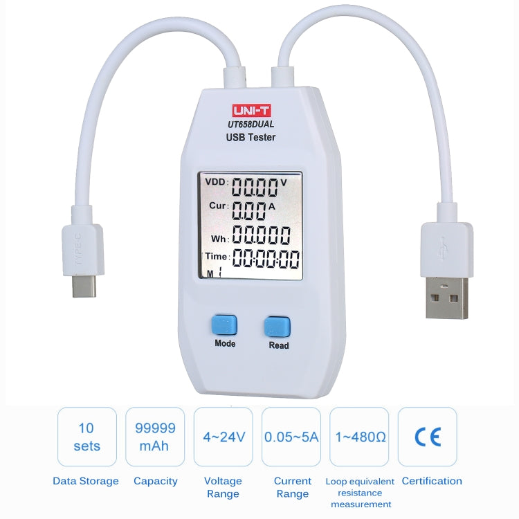 UNI-T USB Voltmeter Ammeter Tester UT658DUAL