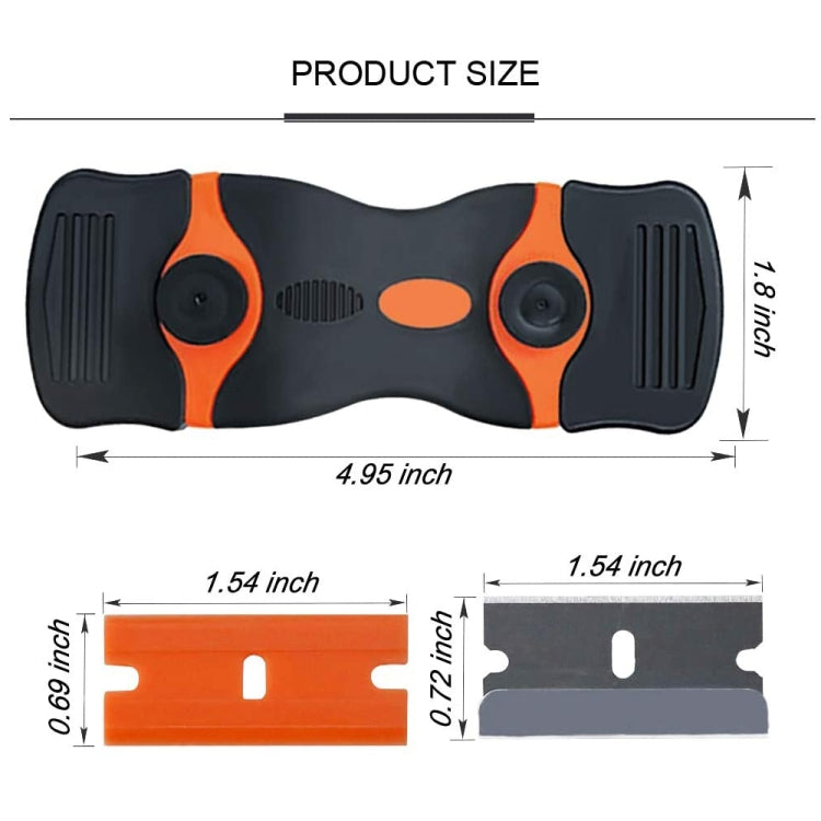 Double Headed Scraper Blade Glue Squeegee Remover Cleaner Tool (Yellow)