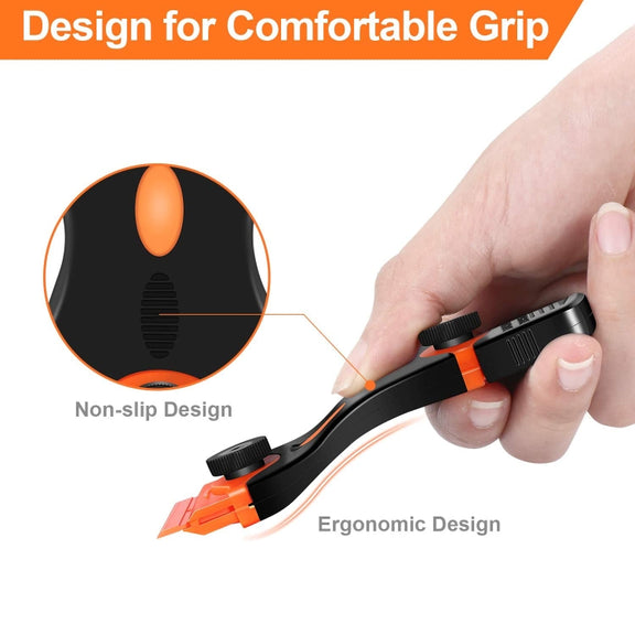 Double Headed Scraper Blade Glue Squeegee Remover Cleaner Tool (Orange)
