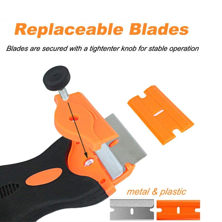 Double Headed Scraper Blade Glue Squeegee Remover Cleaner Tool (Orange)
